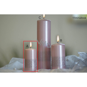 Lima Stuha svíčka světle růžová válec 50 x 100 mm 1 kus