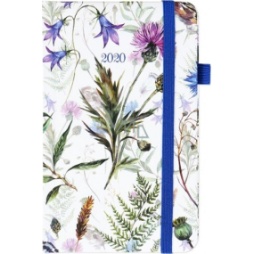 Albi Diář 2020 kapesní s gumičkou Luční květy 15 x 9,5 x 1,3 cm