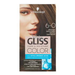 Schwarzkopf Gliss Color barva na vlasy 6-0 Přirozeně světle hnědý 2 x 60 ml