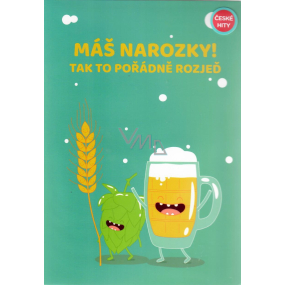 Albi Hrací přání do obálky K narozeninám Přání s pivem Hospodo nalejvej Alkehol 14,8 x 21 cm