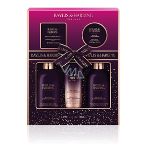 Baylis & Harding Fík a Granátové jablko mycí gel 300 ml + sprchový krém 300 ml + mléko na ruce a tělo 130 ml + toaletní mýdlo 150 g + tělové máslo 100 ml, kosmetická sada pro ženy