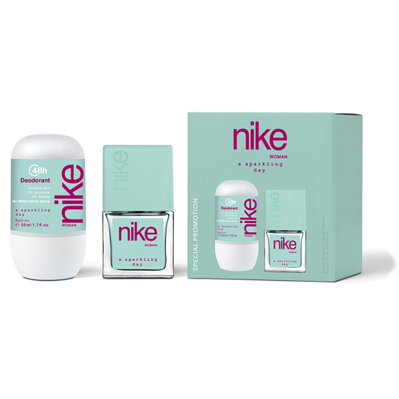 Nike A Sparkling Day toaletní voda 30 ml + deodorant roll-on 50 ml, dárková sada pro ženy
