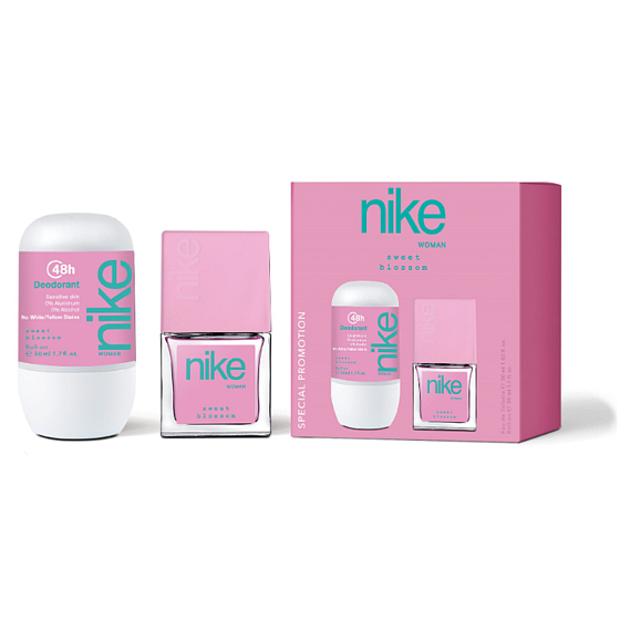 Nike Sweet Blossom toaletní voda 30 ml + deodorant roll-on 50 ml, dárková sada pro ženy