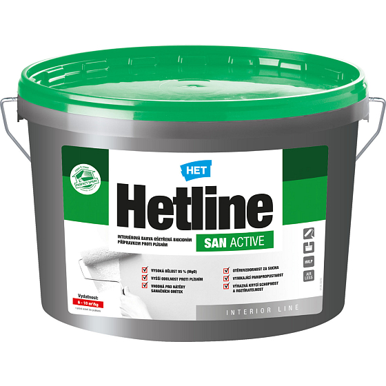 Het Hetline San Active protiplísňová malířská barva, 7 kg