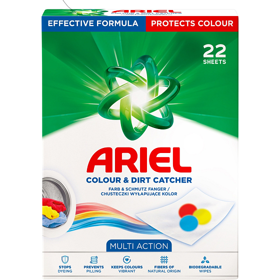 ARIEL ubrousky do pračky COLOUR & DIRT CATCHER MULTI ACTION 22ks
