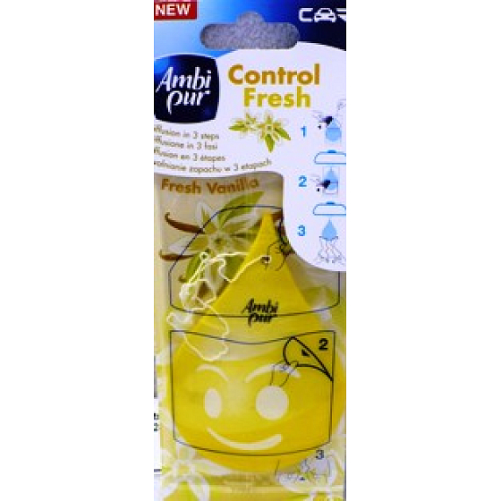 Ambi Pur Car Control Fresh Vanilla Lily osvěžovač vzduchu závěsný 1 kus