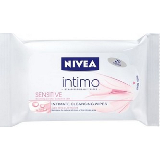 Nivea Intimo Sensitive ubrousky pro intimní hygienu 20 kusů