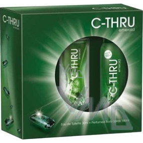 C-Thru Emerald toaletní voda 30 ml + deodorant sprej 150 ml, pro ženy dárková sada