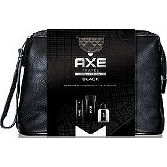 Axe Black sprchový gel 250 ml + voda po holení 100 ml + deodorant sprej 150 ml + toaletní taška, kosmetická sada