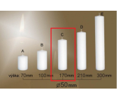 Lima Gastro hladká svíčka bílá válec 50 x 170 mm 1 kus