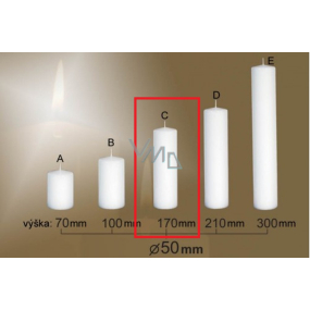 Lima Gastro hladká svíčka bílá válec 50 x 170 mm 1 kus