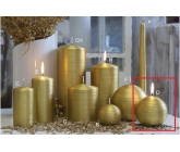 Lima Alfa svíčka zlatá koule 80 mm 1 kus