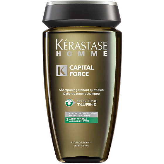 Kérastase Homme Capital Force Anti-Oiliness šampon na mastné vlasy s posilujícím účinkem pro zachování hustoty vlasů pro muže 250 ml