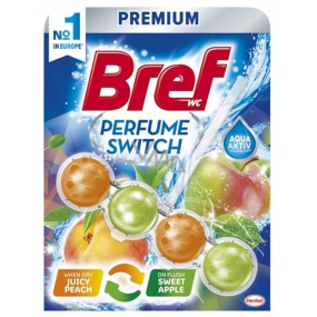 Bref Parfume Switch Peach Apple WC blok s vůní broskve a čeveného jablka efekt změny vůně 50 g