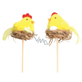 Kuřátko žluté v hnízdě zápich 5 cm + špejle 1 kus