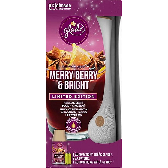 Glade Merry Berry & Bright s vůní merlotu, lesních plodů a koření automatický osvěžovač vzduchu 269 ml