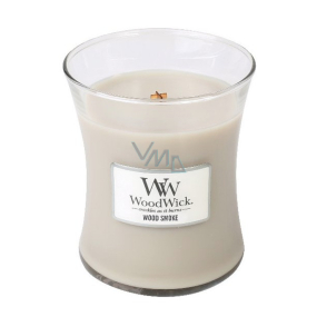 WoodWick Wood Smoke - Kouř z cedrového dřeva vonná svíčka s dřevěným knotem a víčkem sklo střední 275 g