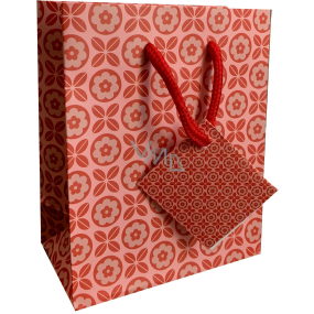 Nekupto Dárková papírová taška 14 x 11 x 6,5 cm Červená s motivem