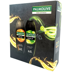 Palmolive Men Intense Spice Up 4v1 sprchový gel 500 ml + Men Intense Charge Up 4v1 sprchový gel 500 ml, kosmetická sada pro muže