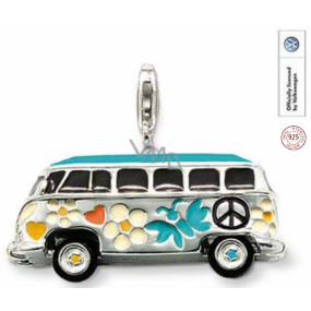 Charm Sterlingové stříbro 925 Volkswagen Bus, humří spona přívěsek na náramek cestování