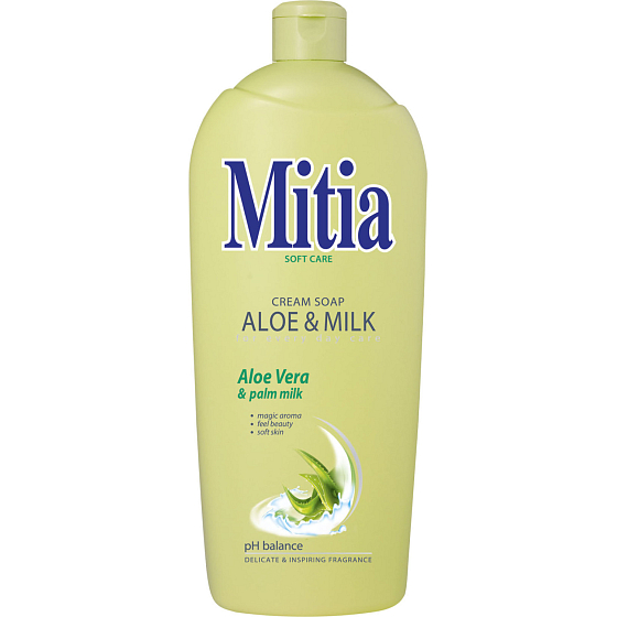 Mitia Aloe & Milk tekuté mýdlo, náplň, 1 l
