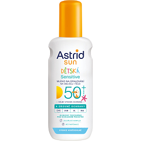 Astrid Sun Kids OF50+ mléko na opalování sprej 150 ml Astrid Sun Kids OF50+ mléko na opalování sprej 150 ml