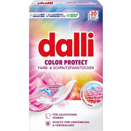 Dalli Color Protect prací ubrousky proti zabarvení prádla 20 kusů