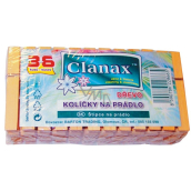 Clanax Kolíčky na prádlo dřevěné 36 kusů