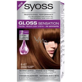 Syoss Gloss Sensation Šetrná barva na vlasy bez amoniaku 6-67 Karamelově hnědý 115 ml