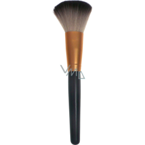 Kosmetický štětec se syntetickými štětinami na pudr rovný černo-měděný 18,5 cm