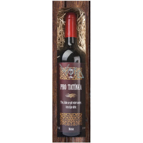 Bohemia Gifts Merlot Pro tatínka červené dárkové víno 750 ml