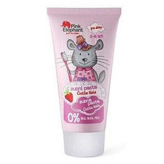 Pink Elephant Činčila Nela s příchutí jahod zubní pasta pro děti 50 ml