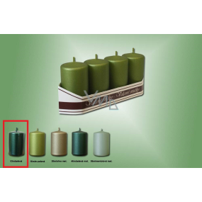 Lima Svíčka hladká metal zelená válec 40 x 70 mm 4 kusy