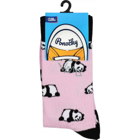 Albi Barevné ponožky univerzální velikost Panda růžové 1 pár