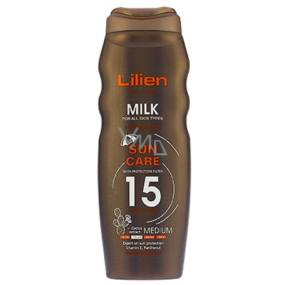 Lilien Sun Active SPF15 voděodolné mléko na opalování 200 ml