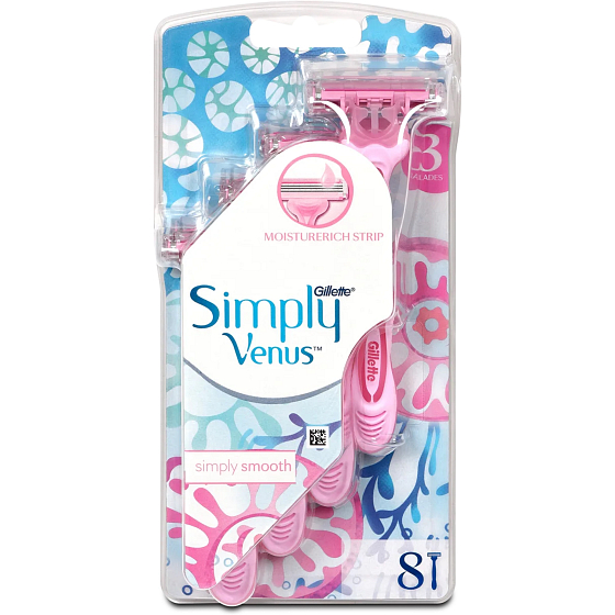 Gillette Simply Venus3 holicí strojek se 3 břity 8 kusů pro ženy