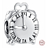 Charm Sterlingové stříbro 925 Budík, hodiny, korálek na náramek symbol