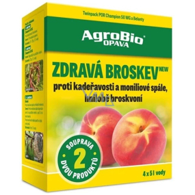 AgroBio Zdravá broskev Champion 50 WG + Belanty proti kadeřavost, moniliové spále a hnilobě broskvoní 4 x 5 l, souprava dvou produktů 28066698 + 22100133, 4/2026