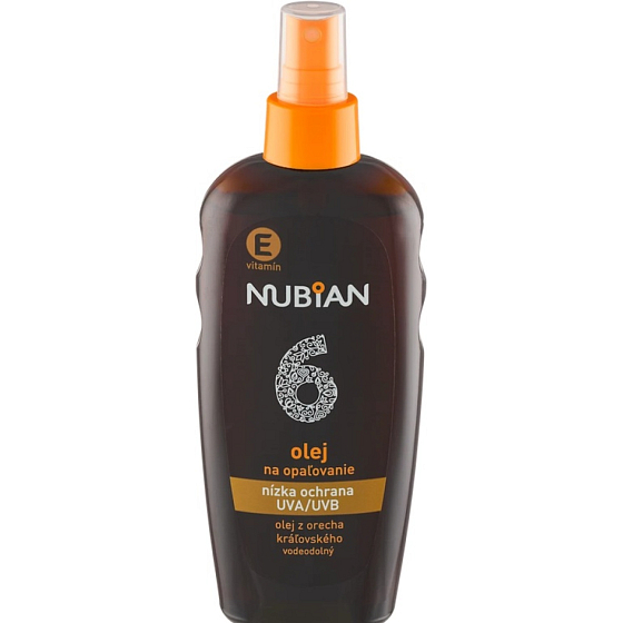 NUBIAN Olej na opalování ve spreji SPF 6, 200 ml