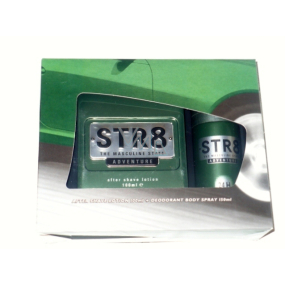 Str8 Adventure voda po holení 100 ml + deodorant sprej 150 ml, pro muže kosmetická sada