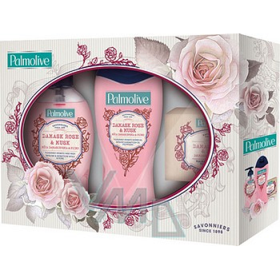 Palmolive Damask Rose & Musk sprchový gel 250 ml + mýdlo 150g + mýdlo 250 ml, kosmetická sada