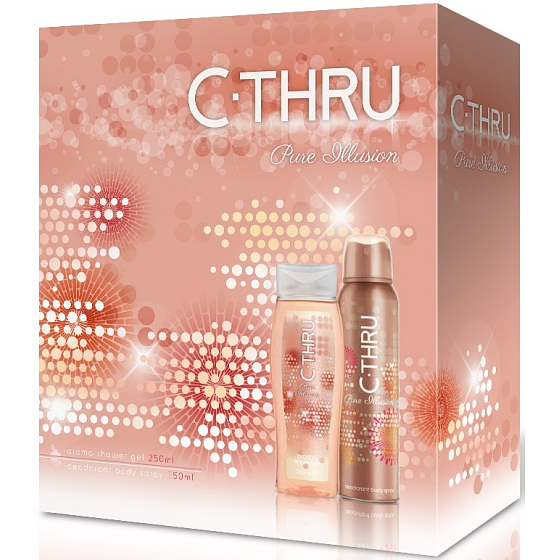 C-Thru Pure Illusion deodorant sprej pro ženy 150 ml + sprchový gel 250 ml, dárková sada
