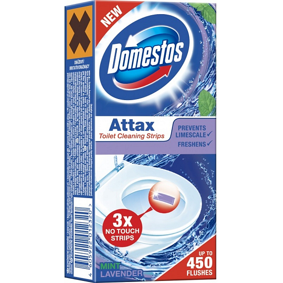 Domestos Attax Mint Lavender čisticí proužky do toalety 3 x 10 g