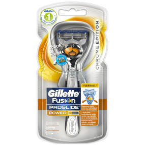 Gillette Fusion ProGlide Flexball Power Silver holicí strojek + náhradní hlavice 1 kus + baterie 1 kus, pro muže