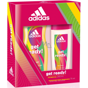 Adidas Get Ready! for Her parfémovaný deodorant sklo 75 ml + sprchový gel 250 ml, kosmetická sada