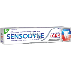 Sensodyne Sensitivity & Gum Whitening bělicí zubní pasta pro ochranu zubů a dásní šetrně bělí citlivé zuby 75 ml
