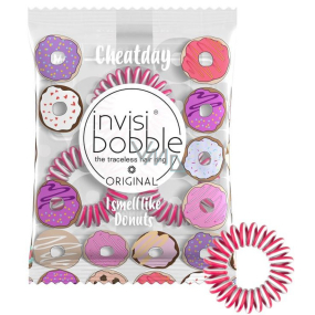 Invisibobble Original Cheatday Donut Dream Gumička do vlasů růžovo-bílá s vůní čerstvých donatů 3 kusy