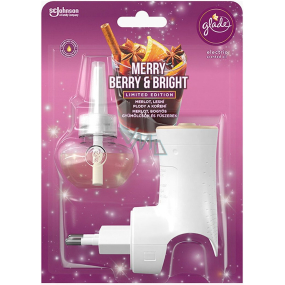 Glade Electric Scented Oil Merry Berry & Bright s vůní merlotu, lesních plodů a koření elektrický osvěžovač vzduchu strojek s tekutou náplní 20 ml