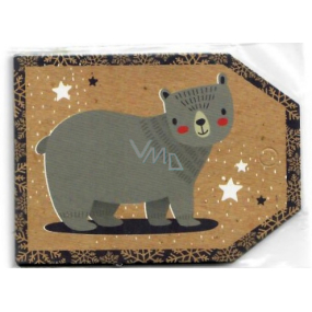 Nekupto Vánoční kartičky na dárky Medvídek 5,5 x 7,5 cm 6 kusů