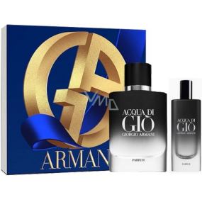 Giorgio Armani Acqua di Gio Parfum parfém plnitelný flakon 75 ml + parfém 15 ml, dárková sada pro muže